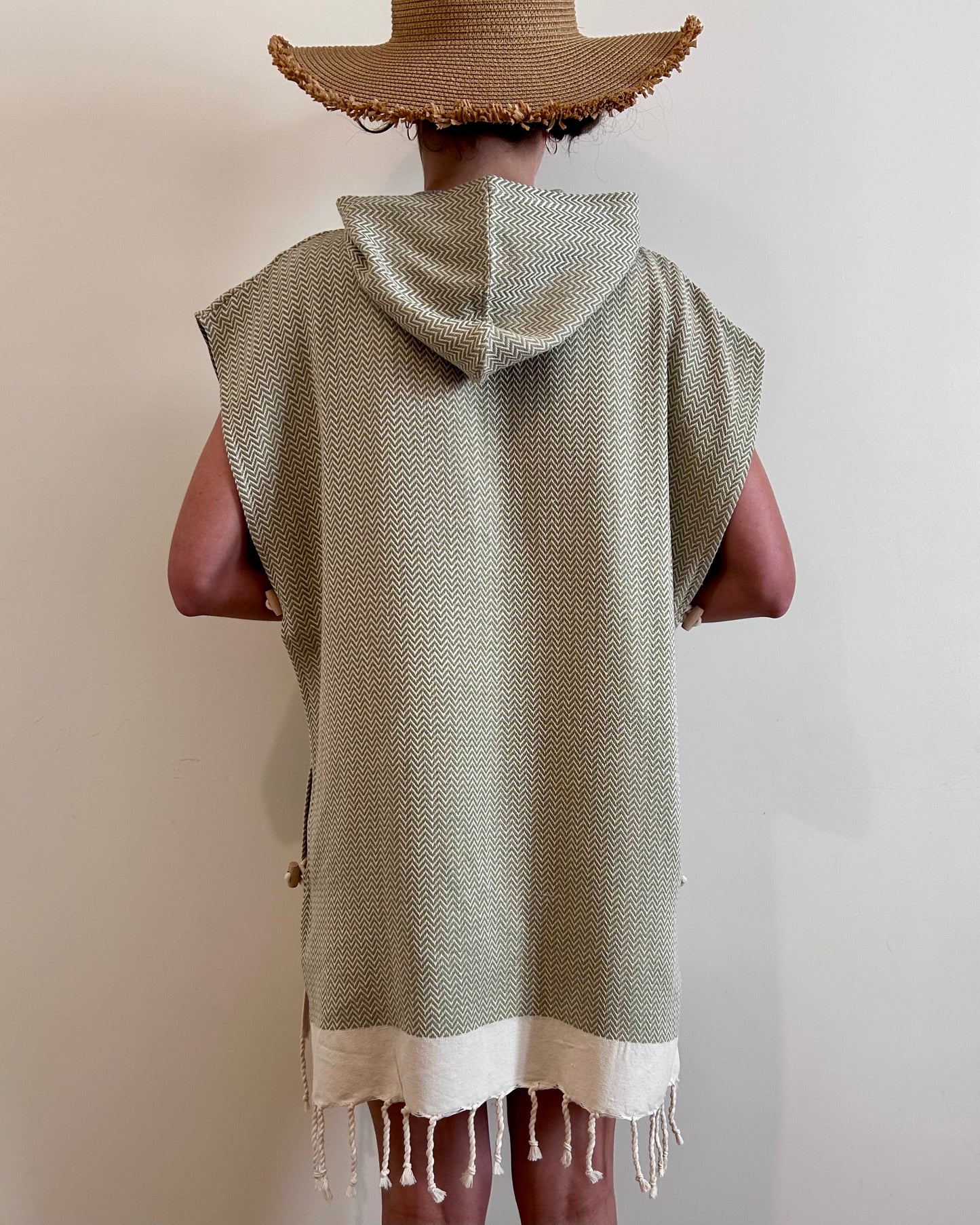Poncho Chevron Kaki Clair