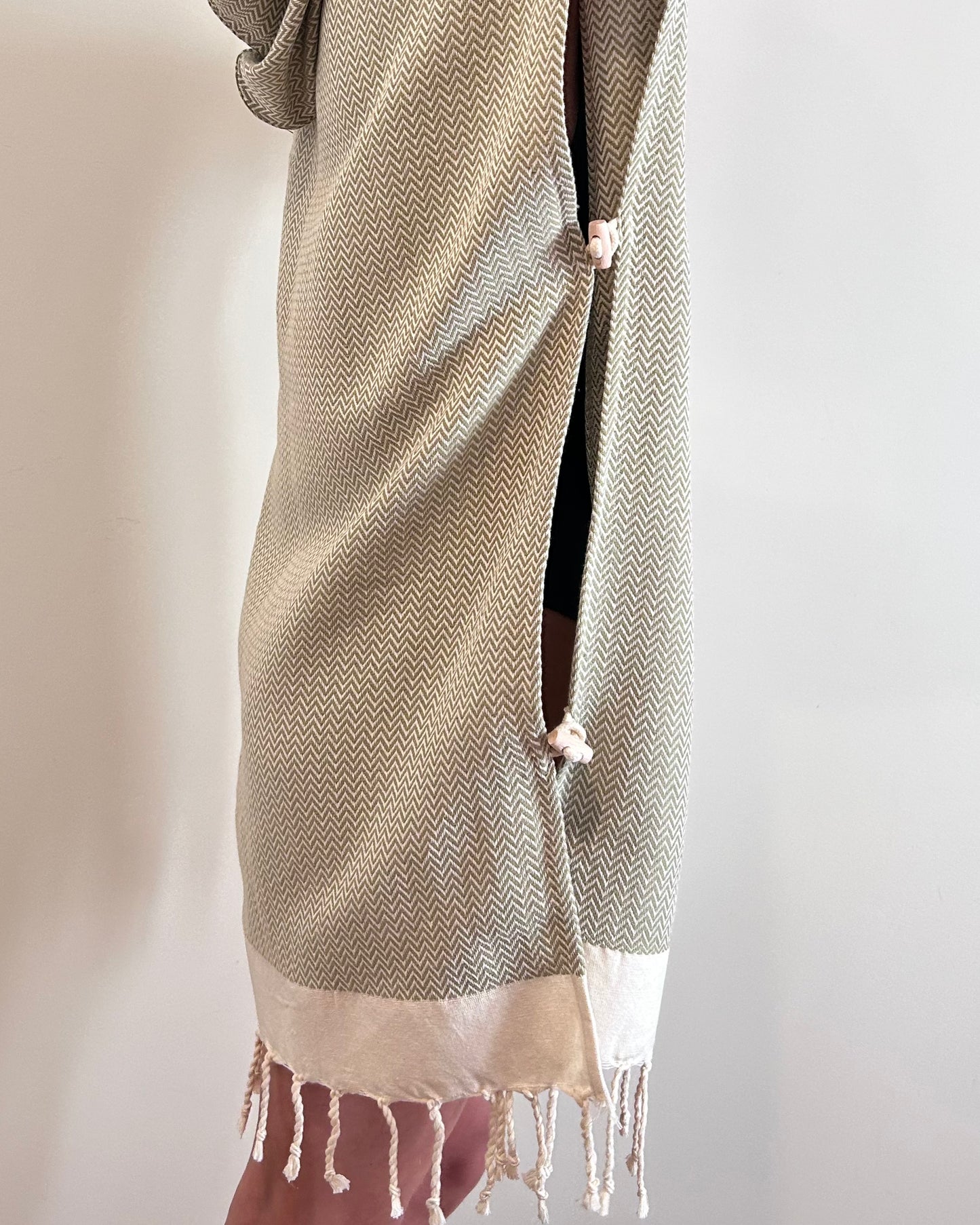 Poncho Chevron Kaki Clair