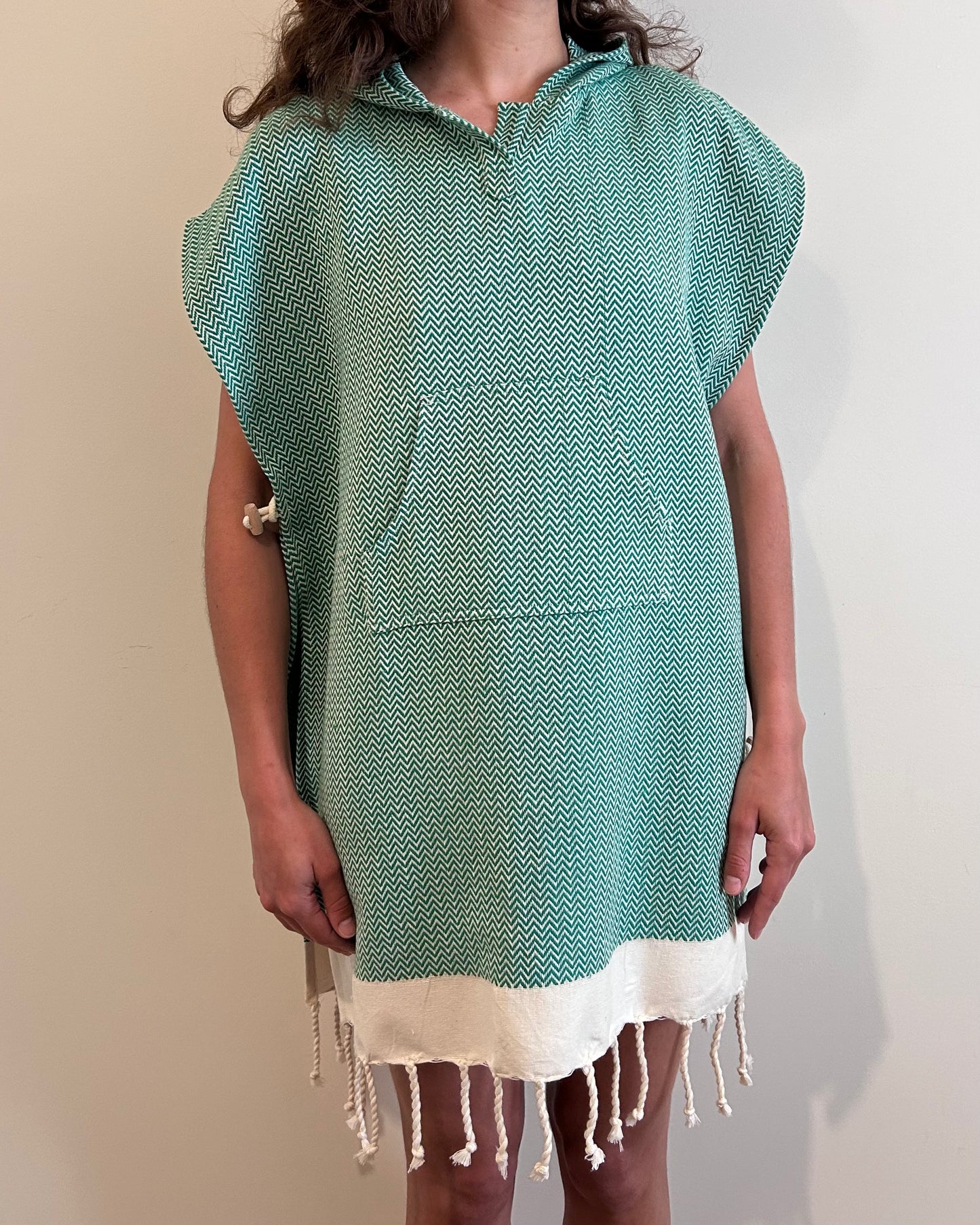 Poncho Chevron Vert Gazon