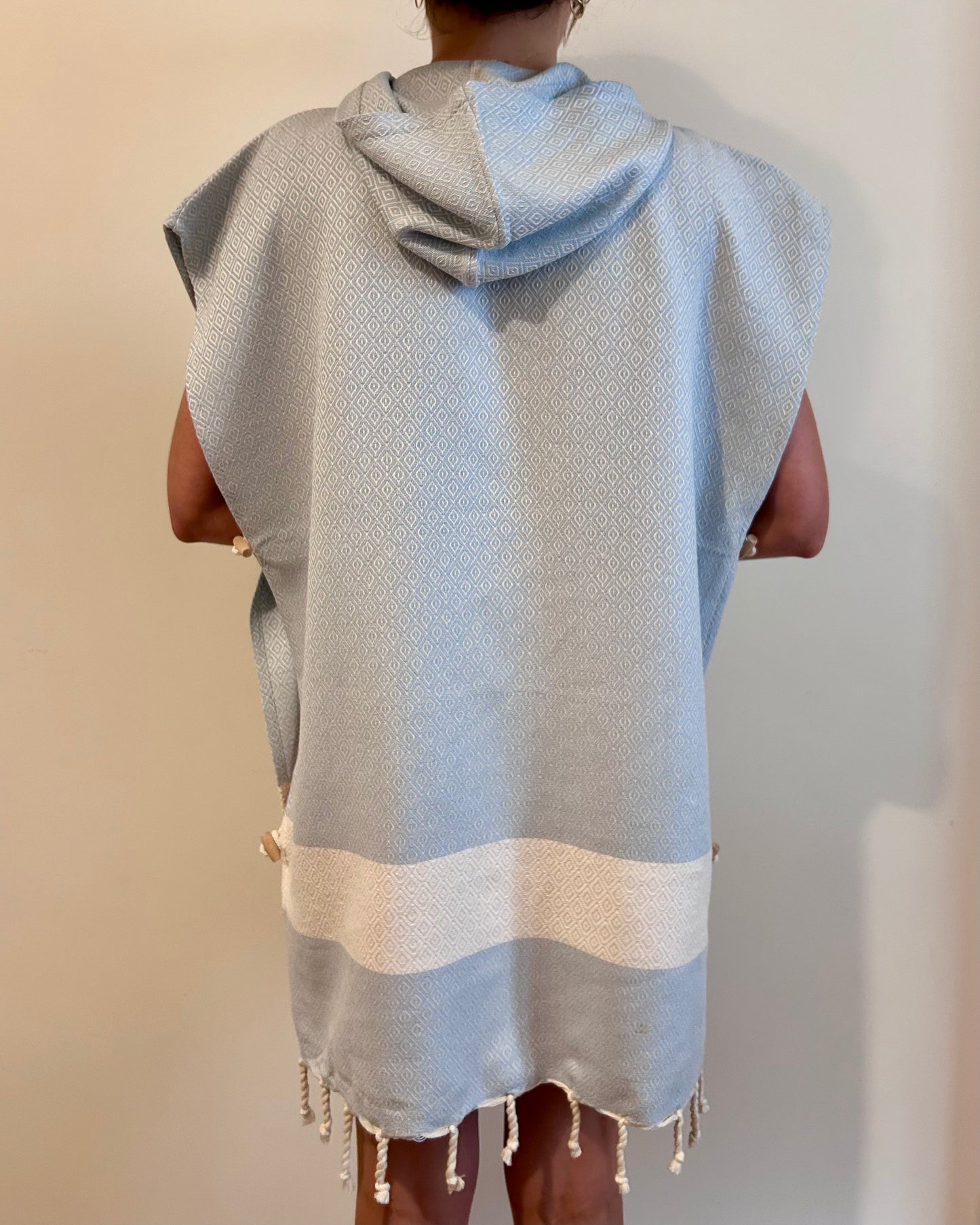 Poncho Diamant Bleu Ciel