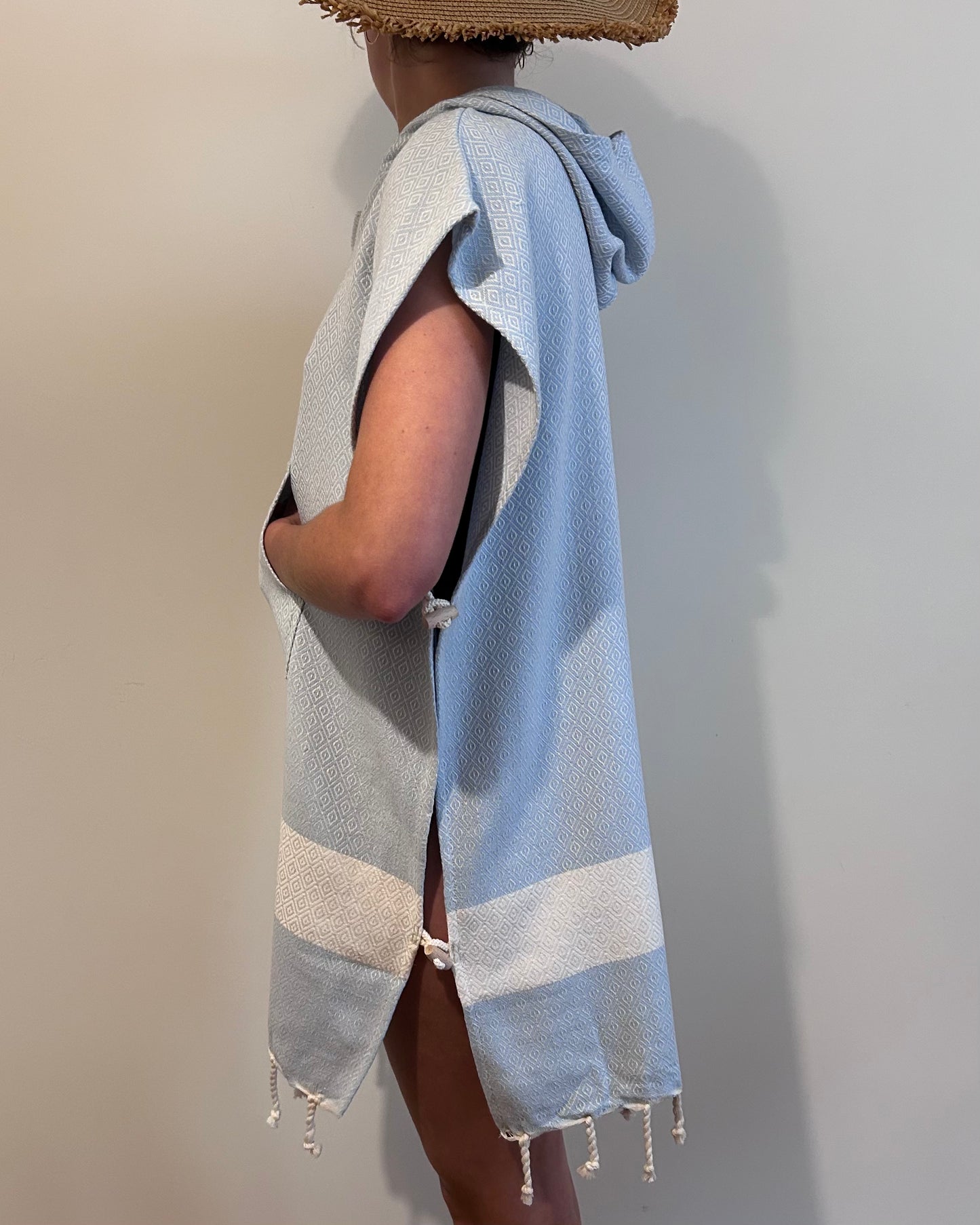 Poncho Diamant Bleu Ciel