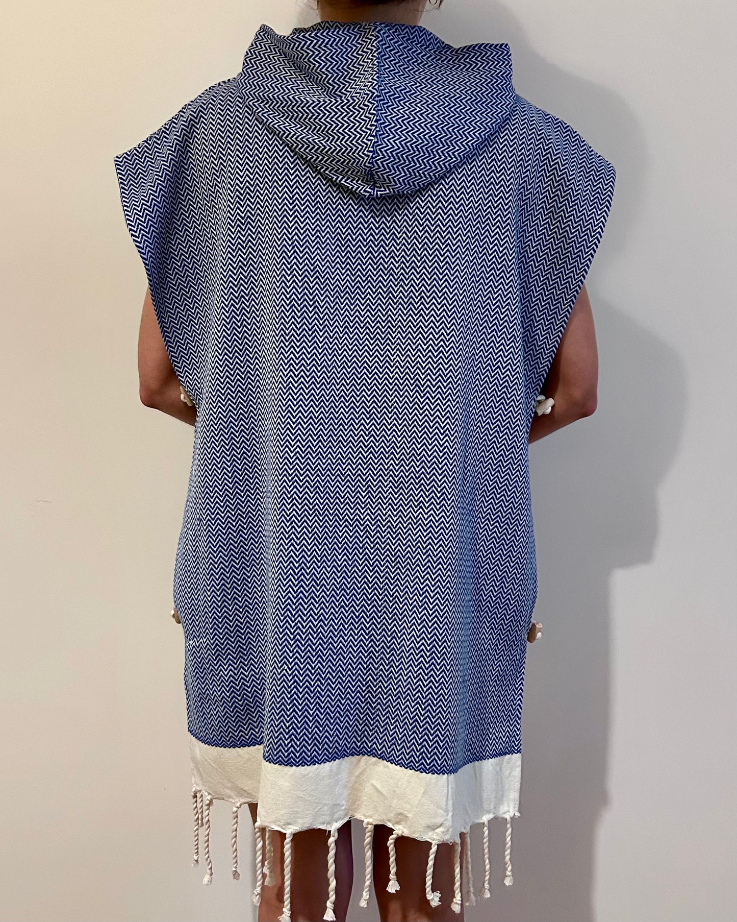 Poncho Chevron Bleu Roi