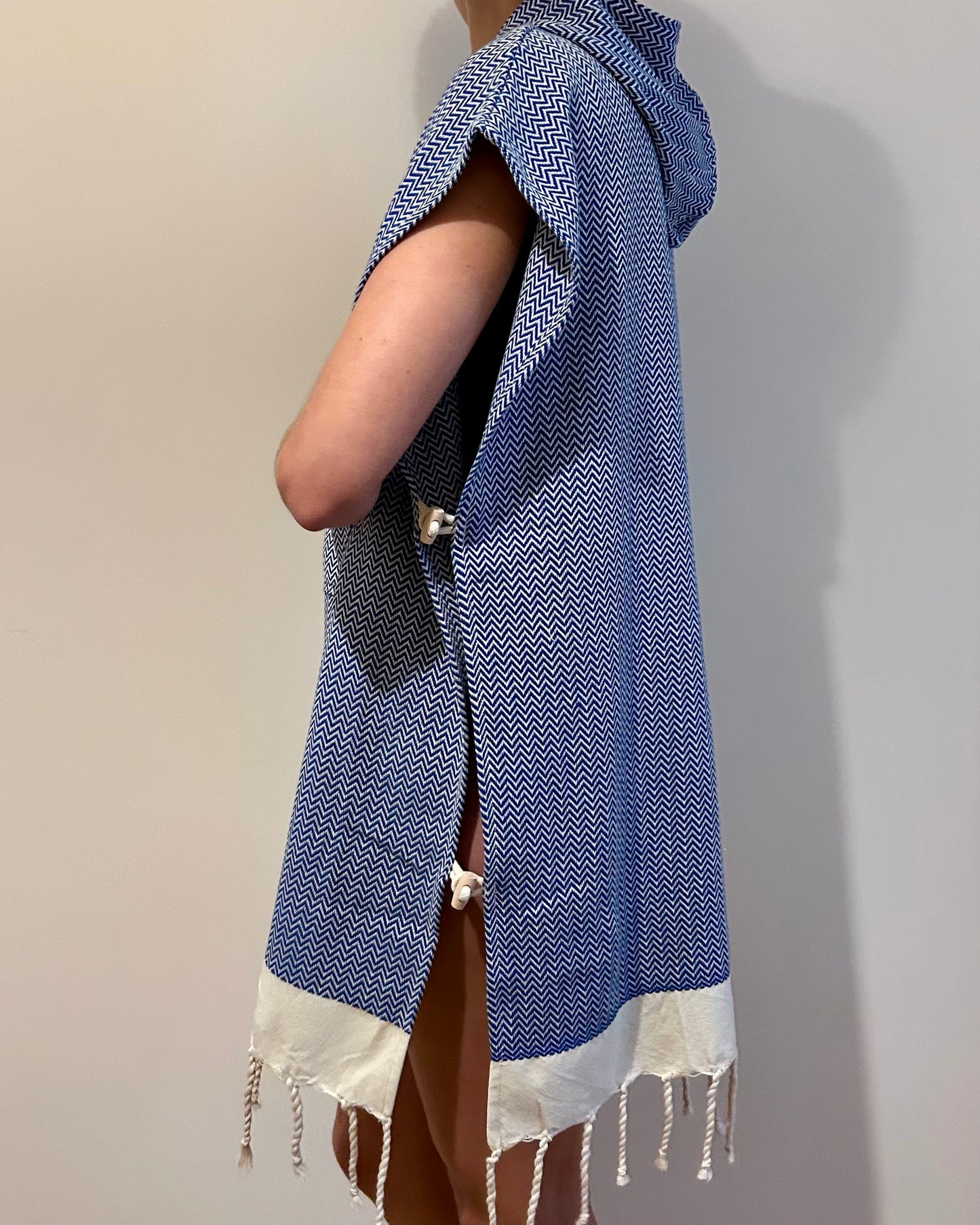 Poncho Chevron Bleu Roi