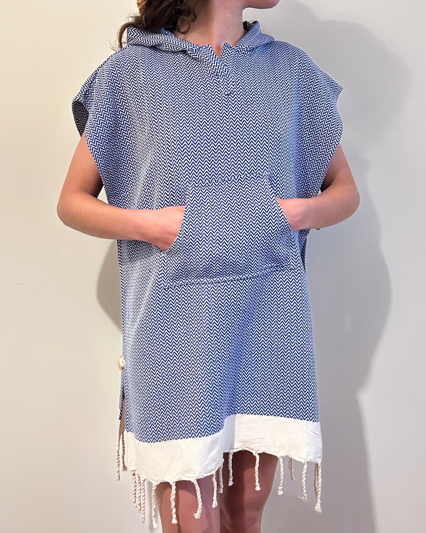 Poncho Chevron Bleu Roi