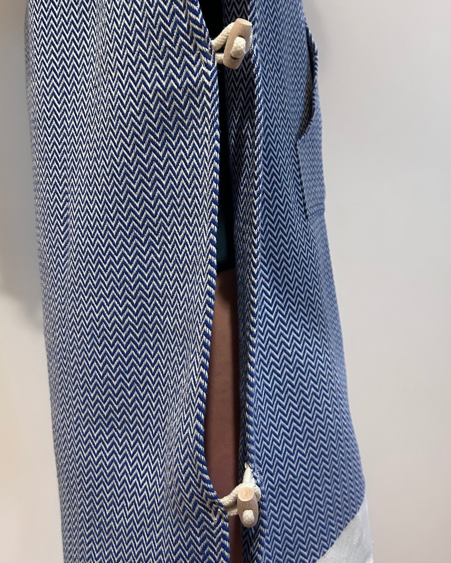 Poncho Chevron Bleu Roi