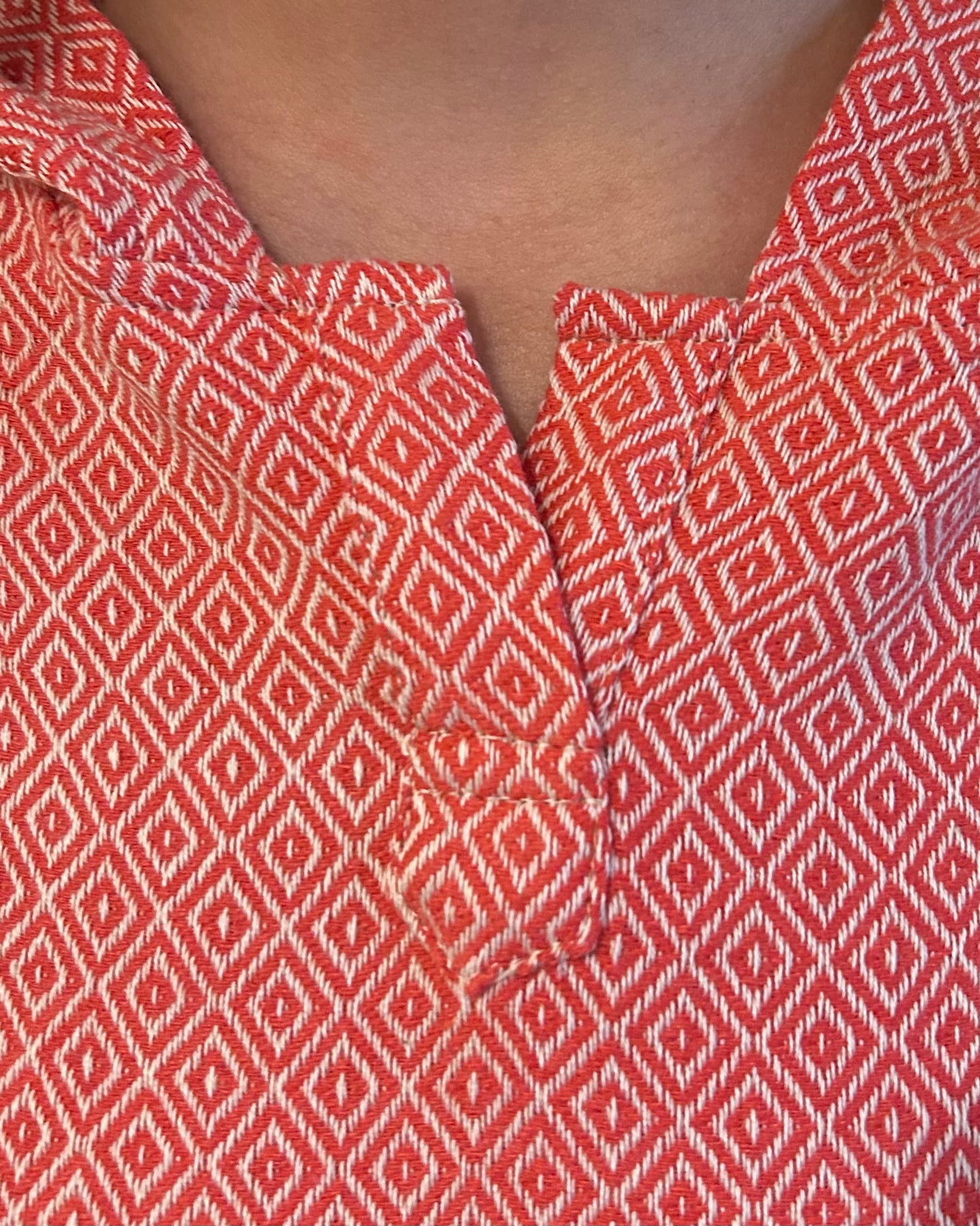 Poncho Diamant Rouge Corail