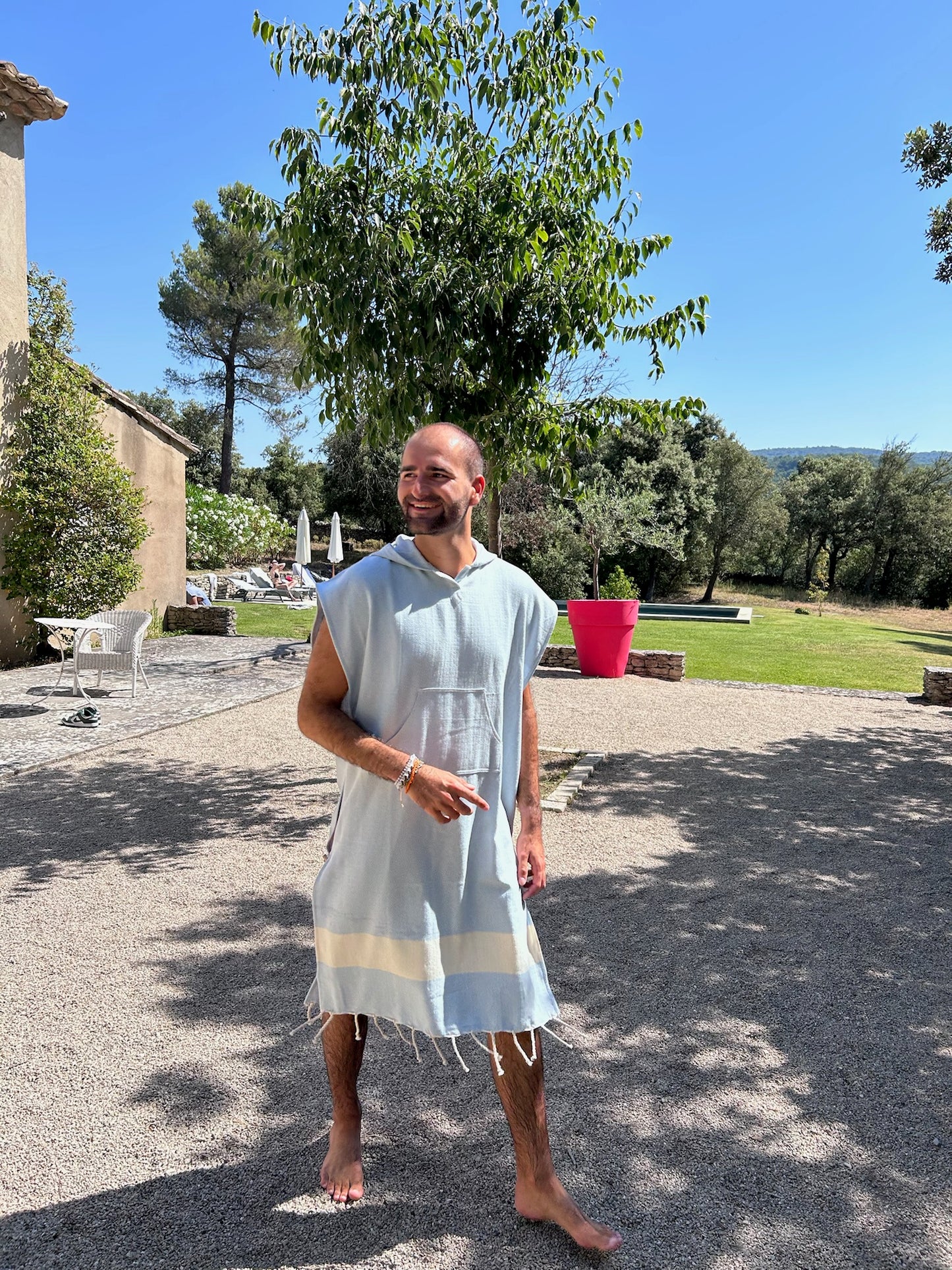 Poncho Diamant Bleu Ciel