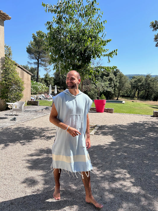 Poncho Diamant Bleu Ciel