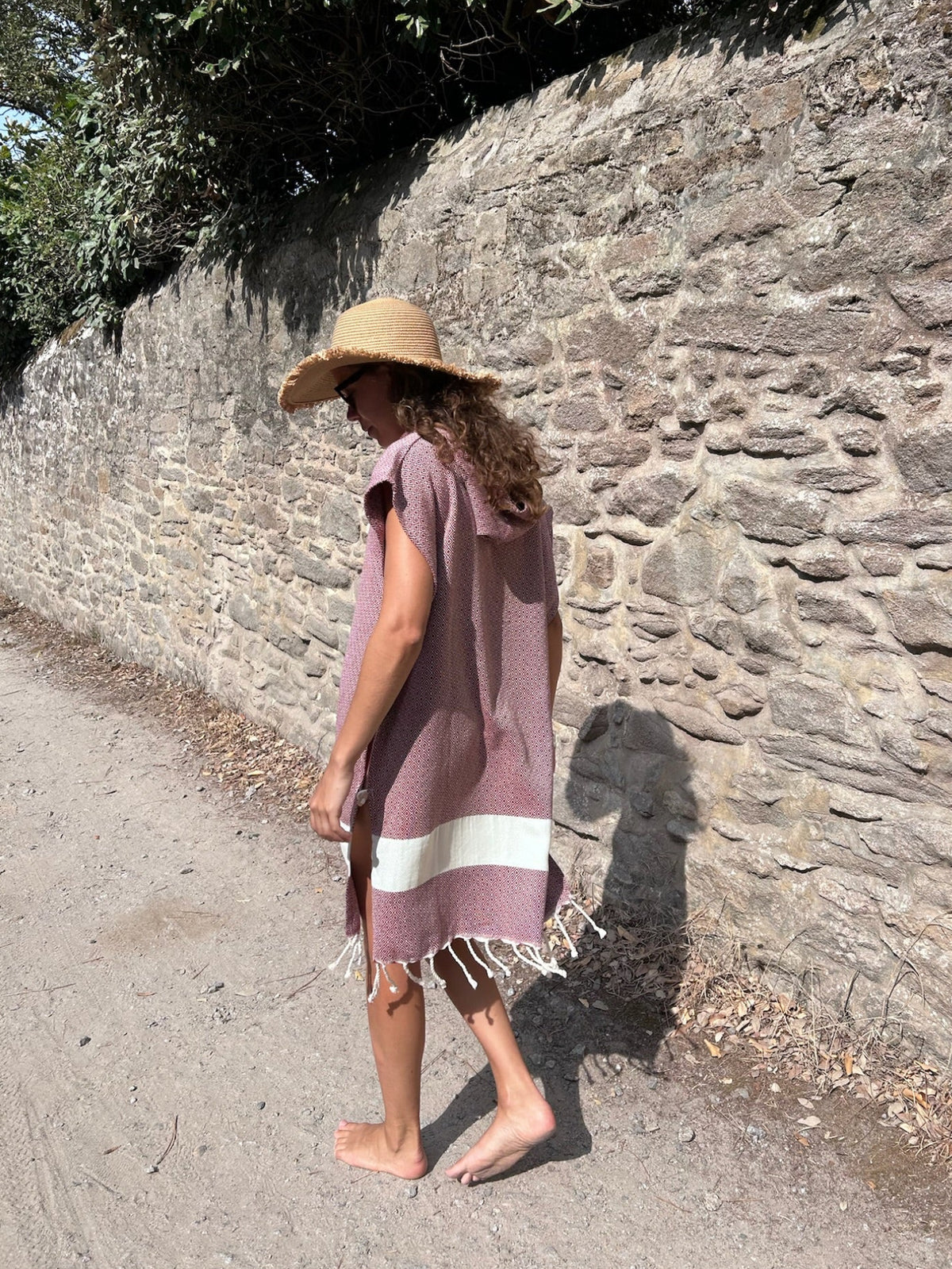 Poncho Diamant Violet Aubergine